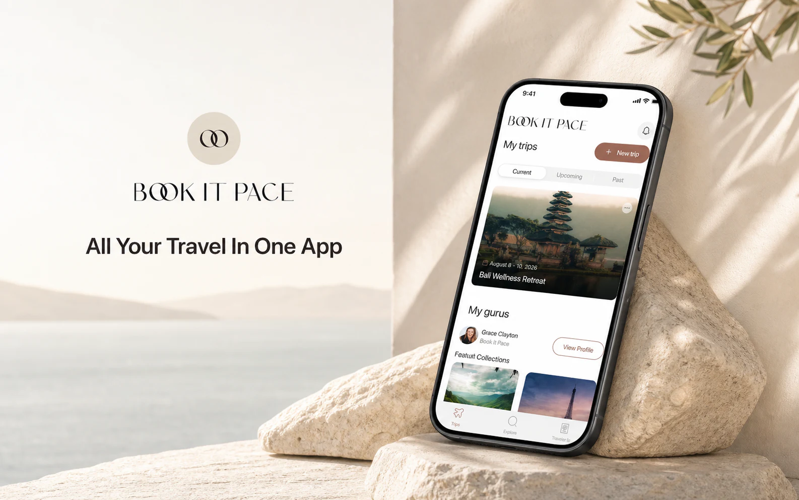 BOOK IT PACE advertising visual built from authentic product screens